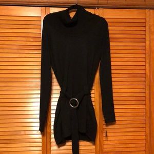 Long Turtleneck Sweater w/ Belt